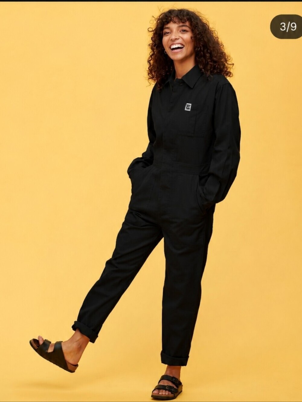 Lucy & Yak Carmen Boilersuit Jumpsuit Utility Black Unisex Small Long Sleeves
